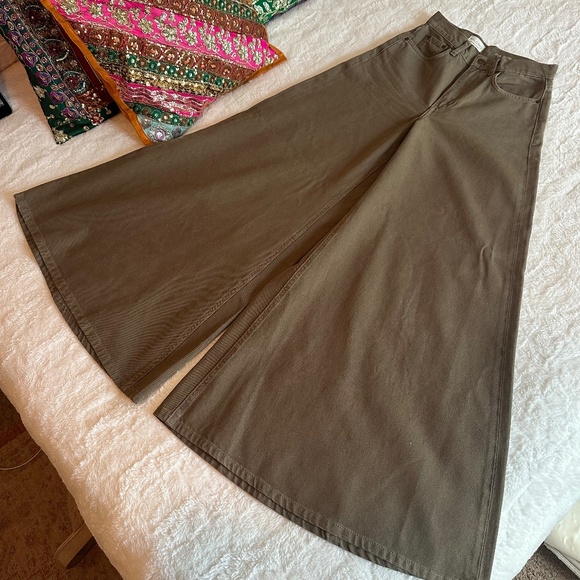 Pilcro Denim - Pilcro super wide leg green denim